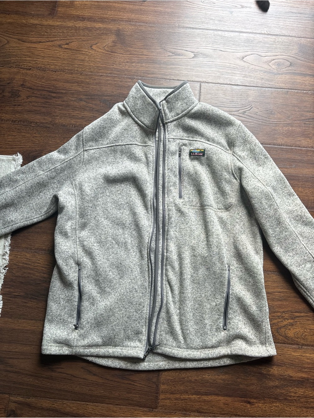 L.L. Bean Men's Light Gray Full-Zip Jacket